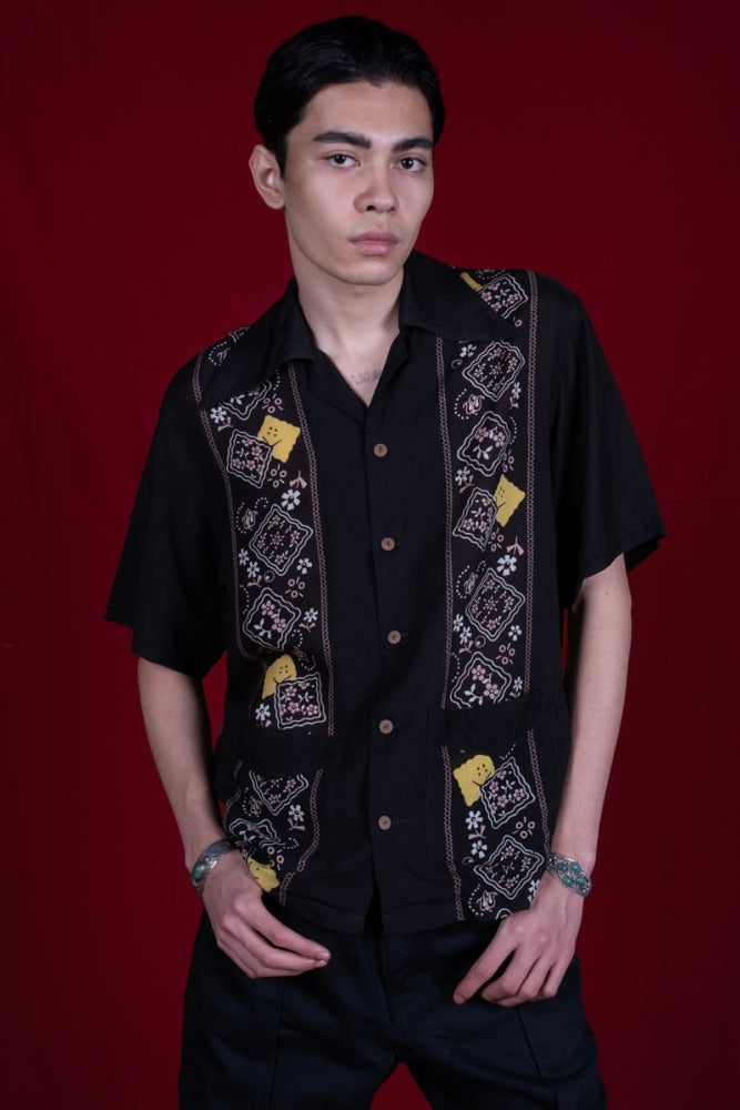 KAPITAL Silk Rayon PECKISH RAINBOWY WRANGLE Collar Cuba Shirt