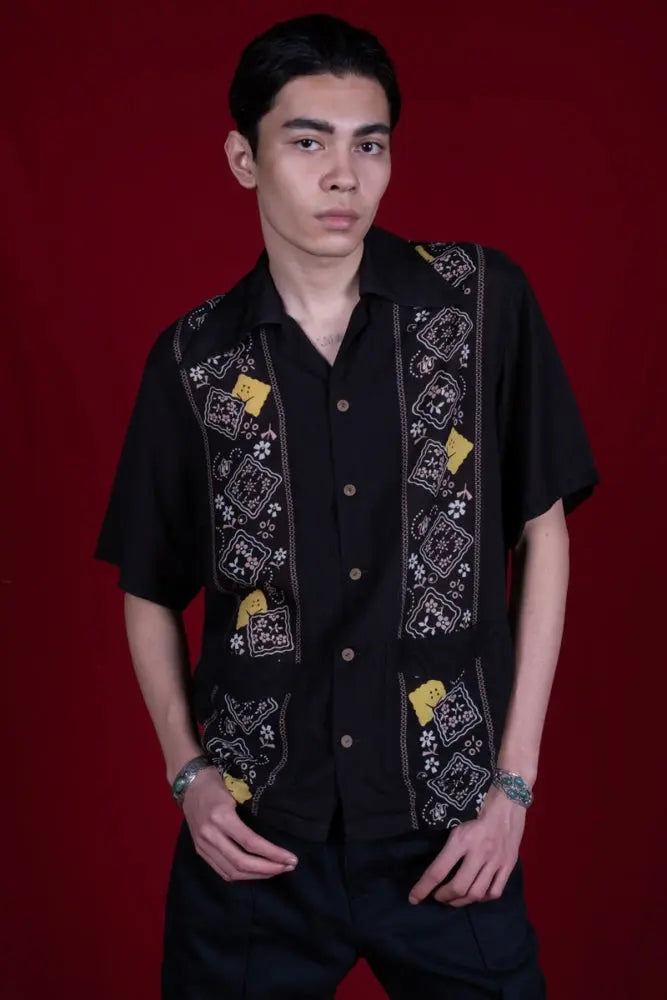 KAPITAL Silk Rayon PECKISH RAINBOWY WRANGLE Collar Cuba Shirt Kapital