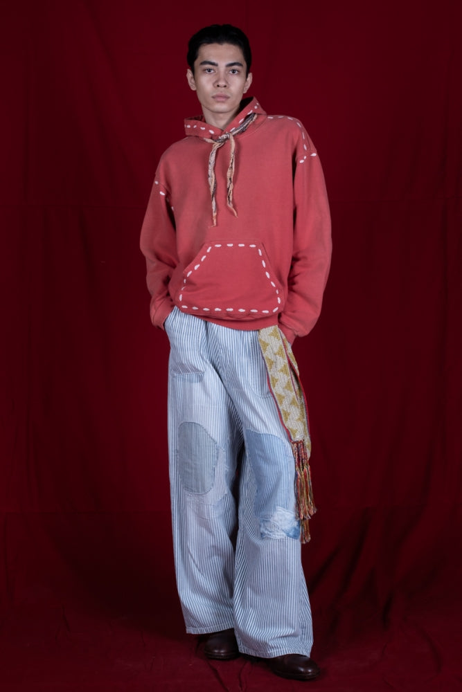 KAPITAL 10oz HICKOREE Stripe Painter PORT Baggy Pants (CHAMPETRE Remake)