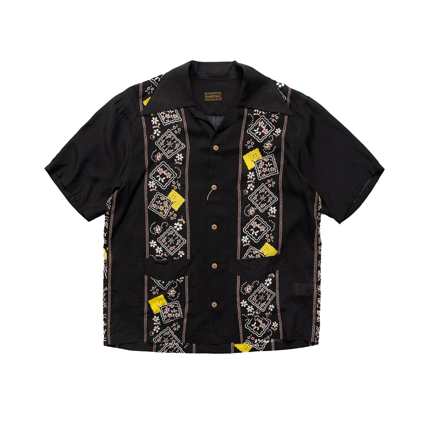 KAPITAL Silk Rayon PECKISH RAINBOWY WRANGLE Collar Cuba Shirt