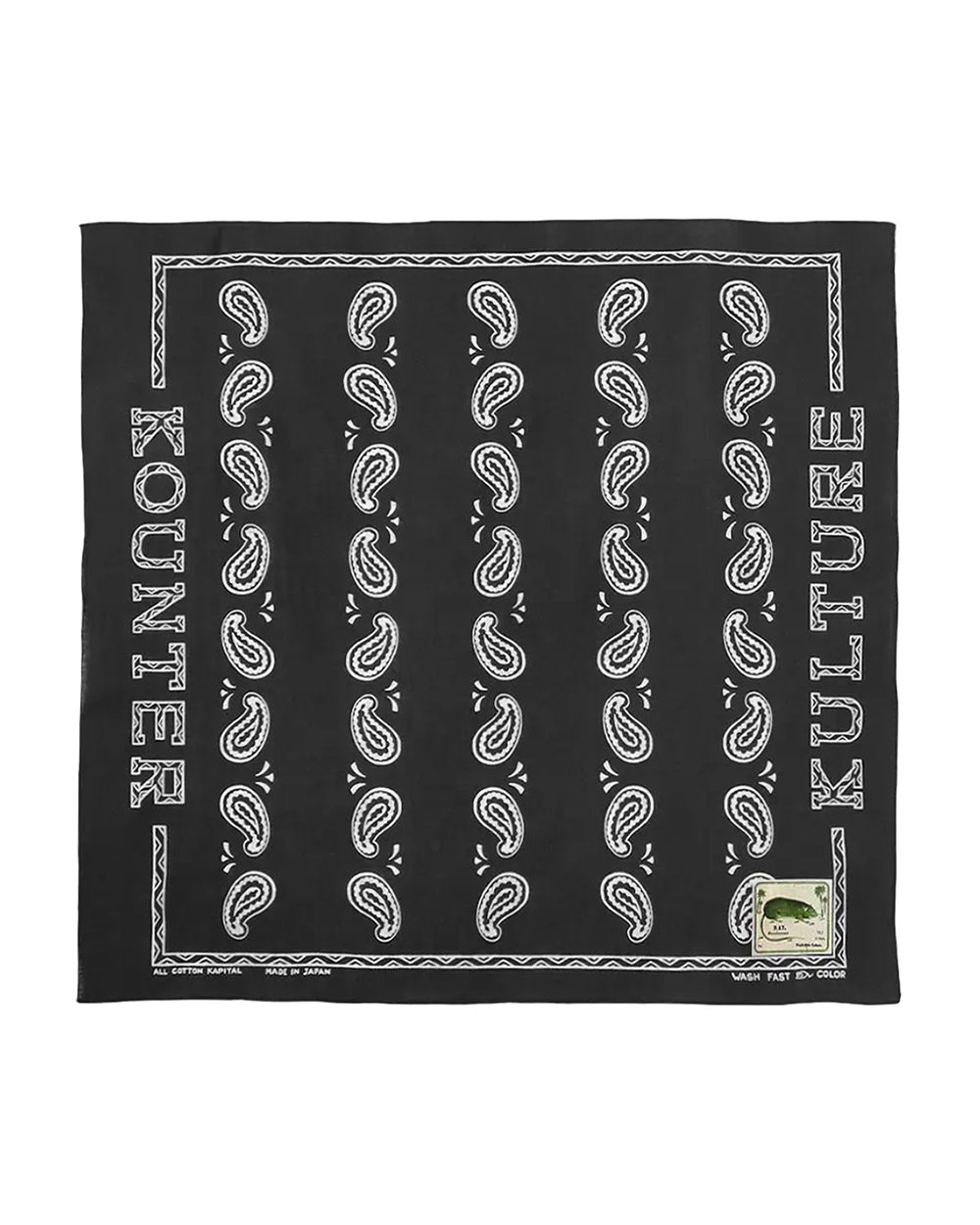 KAPITAL Fastcolor Selvedge Bandanna (KOUNTER KULTURE PECOS Paisley) 'Black' Kapital