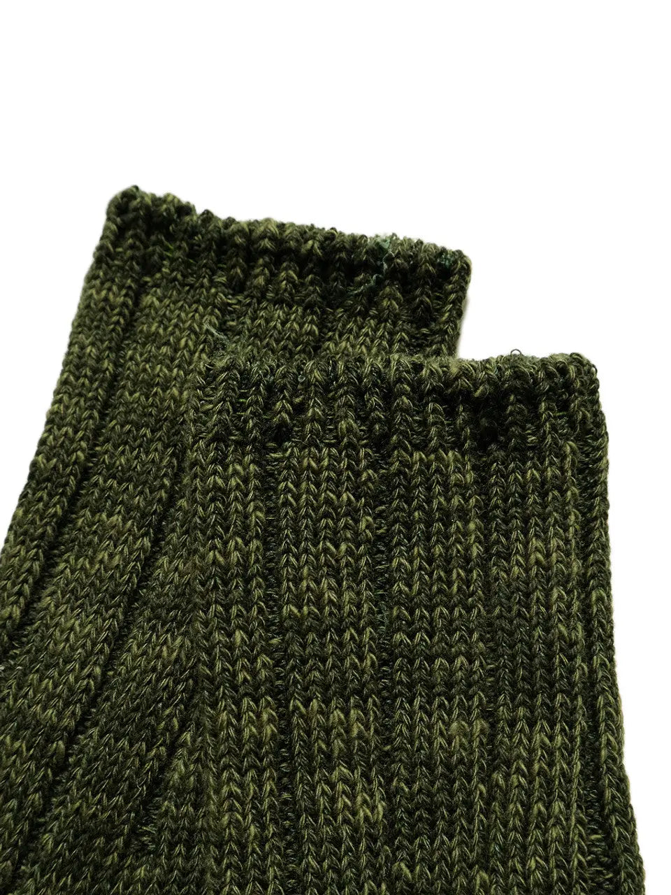 KAPITAL 56 Yarns MA-1 RAINBOWY HAPPY HEEL Socks 'Khaki' Kapital