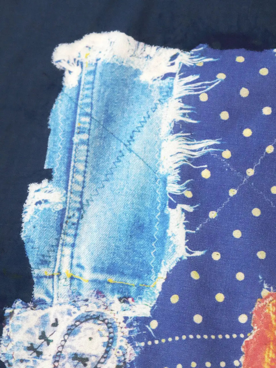 KAPITAL Fastcolor Selvedge Bandana (BANDANA Patchwork) 'Navy' Kapital