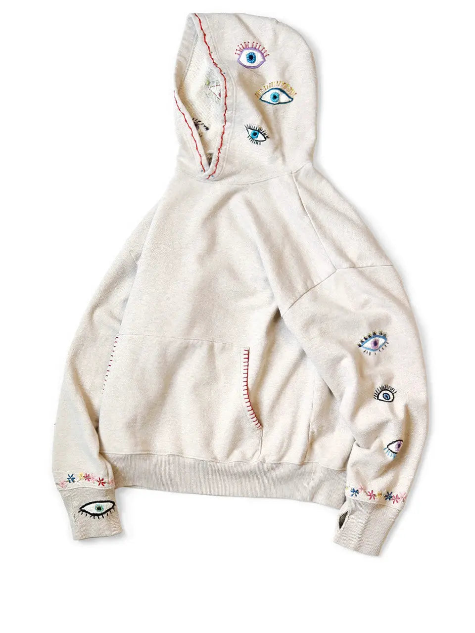 KAPITAL SWT Knit Hoodie (SPEAKEASY Embroidery) 'Ecru' Kapital