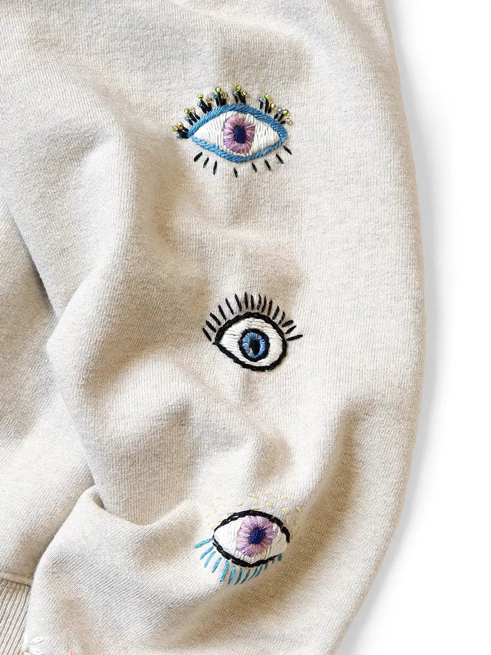 KAPITAL SWT Knit Hoodie (SPEAKEASY Embroidery) 'Ecru' Kapital