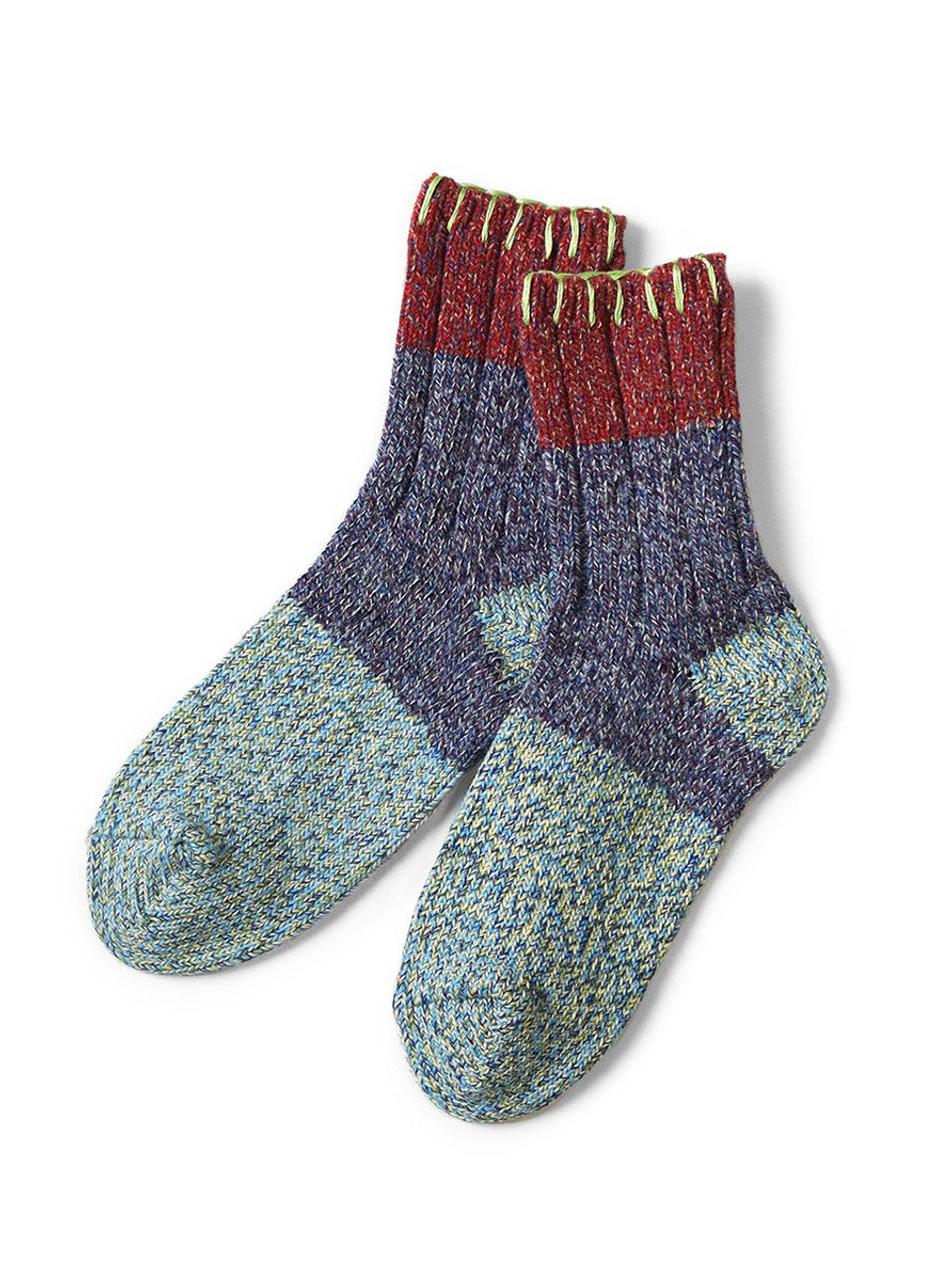 KAPITAL 56Yarns Wool Grandrelle GOGH HOBO Stitch Socks 'LightBlue'