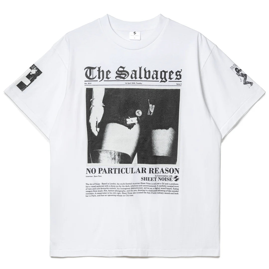 THE SALVAGES X SHEET NOISE T-SHIRT 'WHITE'