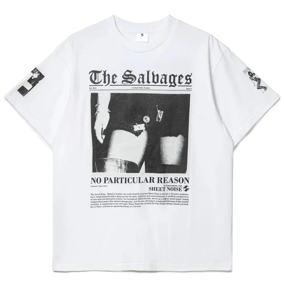 THE SALVAGES X SHEET NOISE T-SHIRT 'WHITE' The Salvages