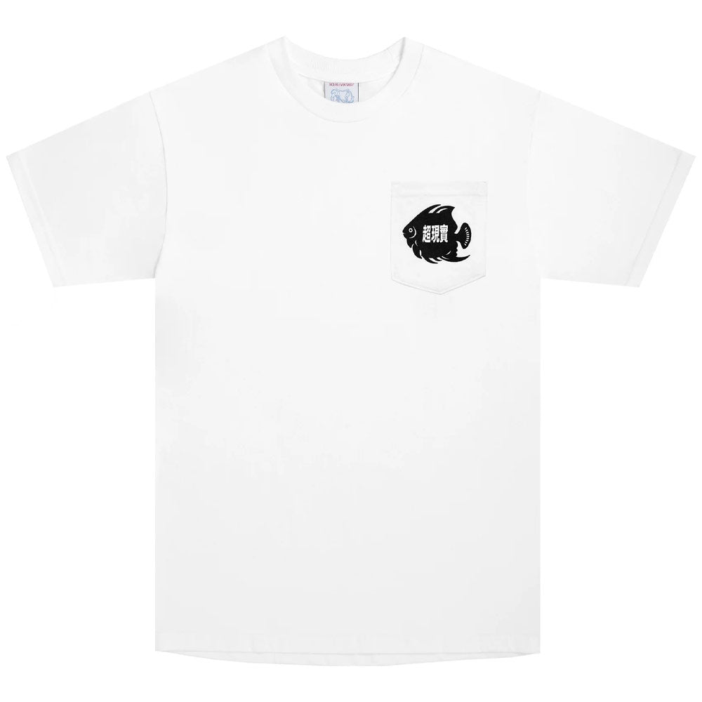 House Brand Eco Aware Men's White FISH Graphic T-Shirt Short Sleeve Size S