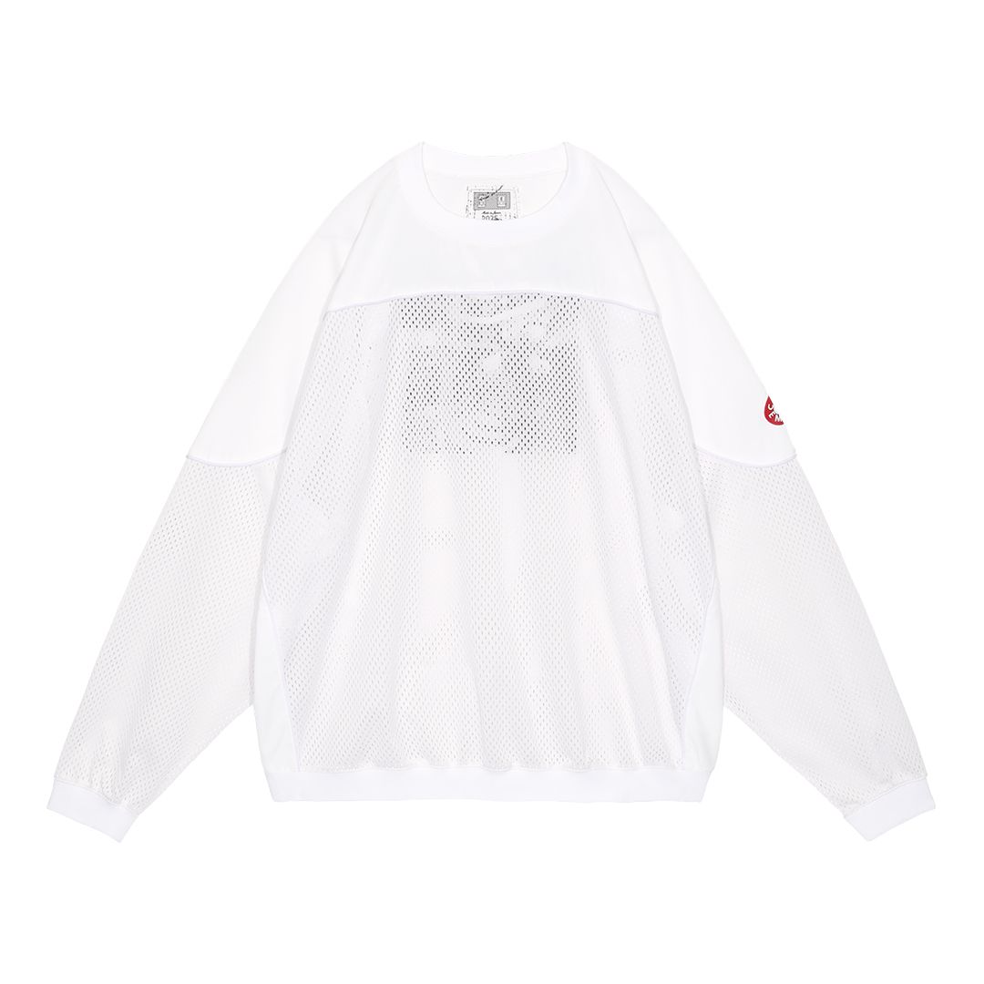 CAV EMPT MESH TRACK CREW NECK WHITE
