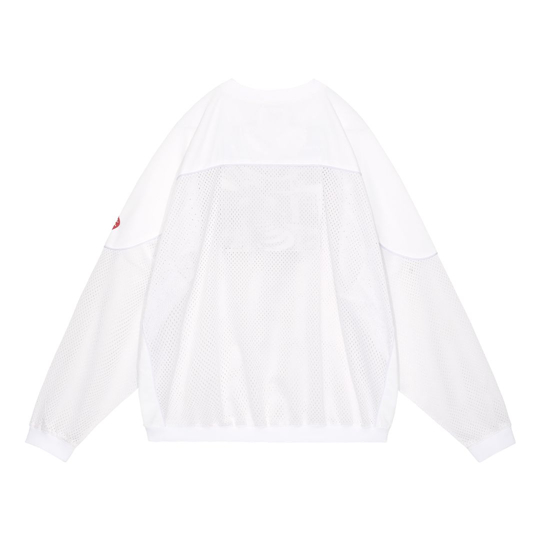 CAV EMPT MESH TRACK CREW NECK WHITE