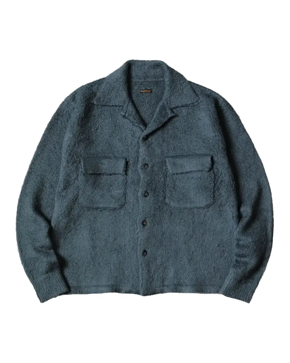 KAPITAL 7G Shaggy Knit Board Shirt 'BLUE GRAY' Kapital