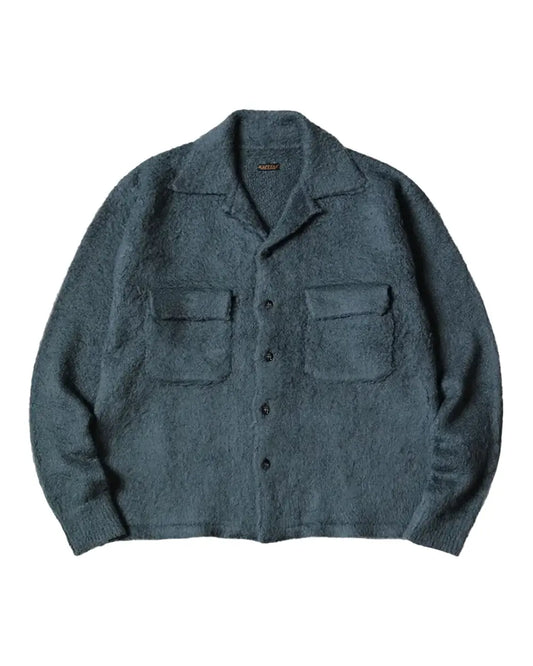 KAPITAL 7G Shaggy Knit Board Shirt 'BLUE GRAY' Kapital