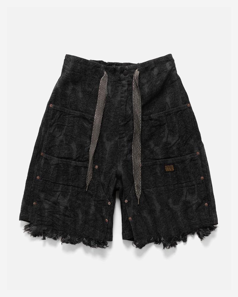 KAPITAL 12OZ MAGPIE DENIM W-KNEE EASY SHORT PANTS 'BLACK'