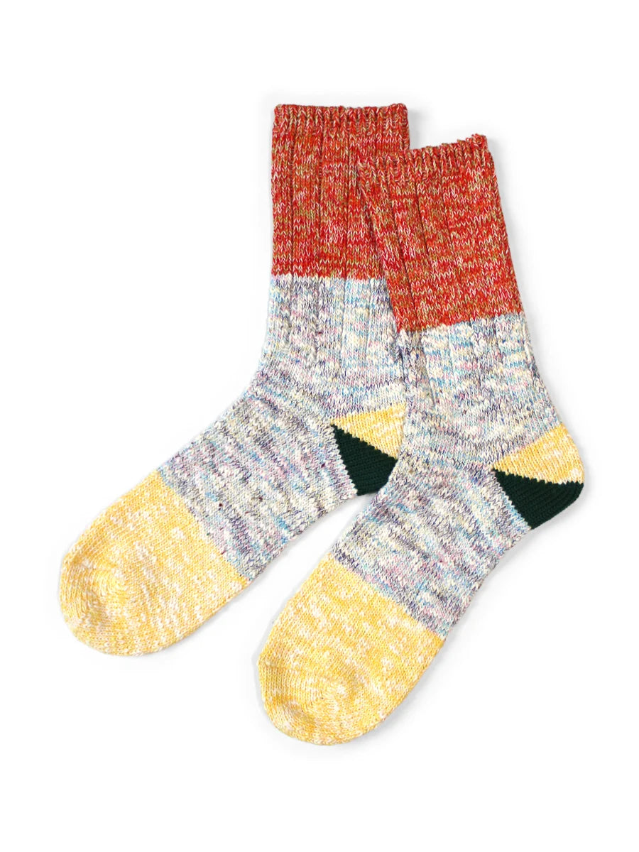 KAPITAL 60 YARNS 2 TONES HEEL SOCKS 'YELLOW'