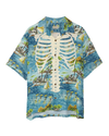 KAPITAL Rayon KAMEKAMEHA BONE Aloha Shirt 'BLUE' Kapital
