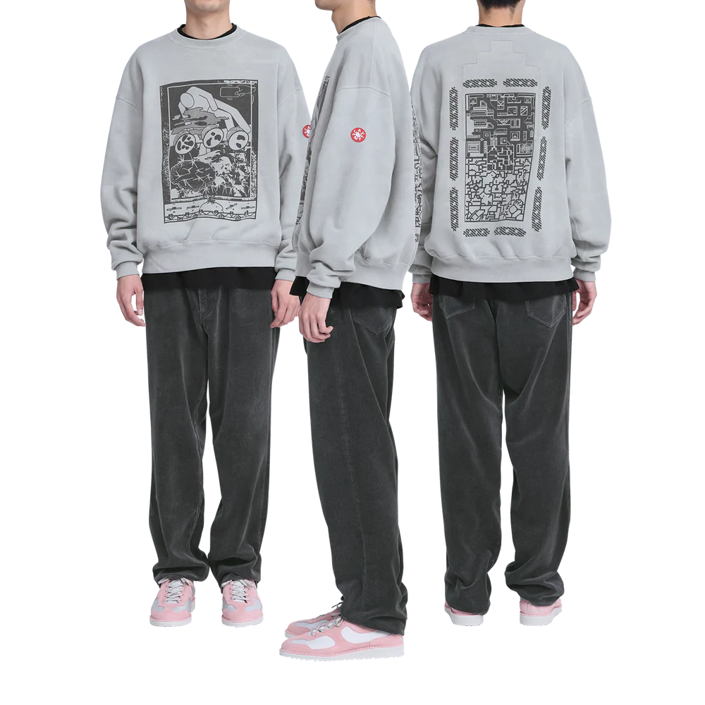 CAV EMPT OVERDYE FK MindfulnessBlock CREW NECK 'GREY'