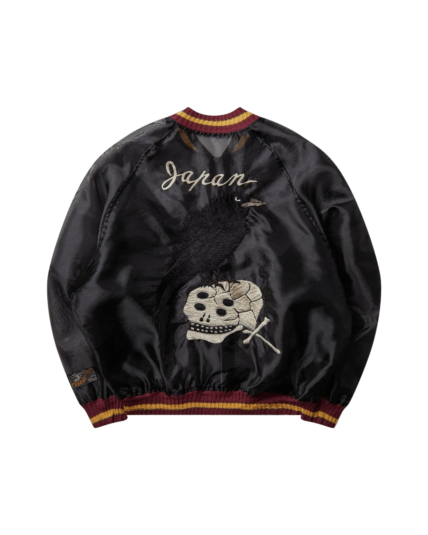 KAPITAL SHEER PEARL MOSQUITO GUARD SOUVENIR JKT (RAVEN & SKULL) 'BLACK'