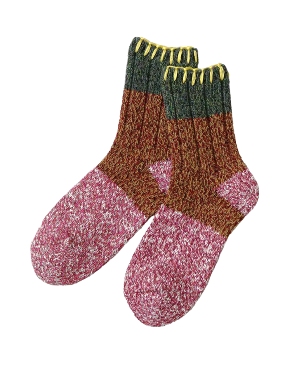 KAPITAL 56Yarns Wool Grandrelle GOGH HOBO Stitch Socks 'Pink' Kapital
