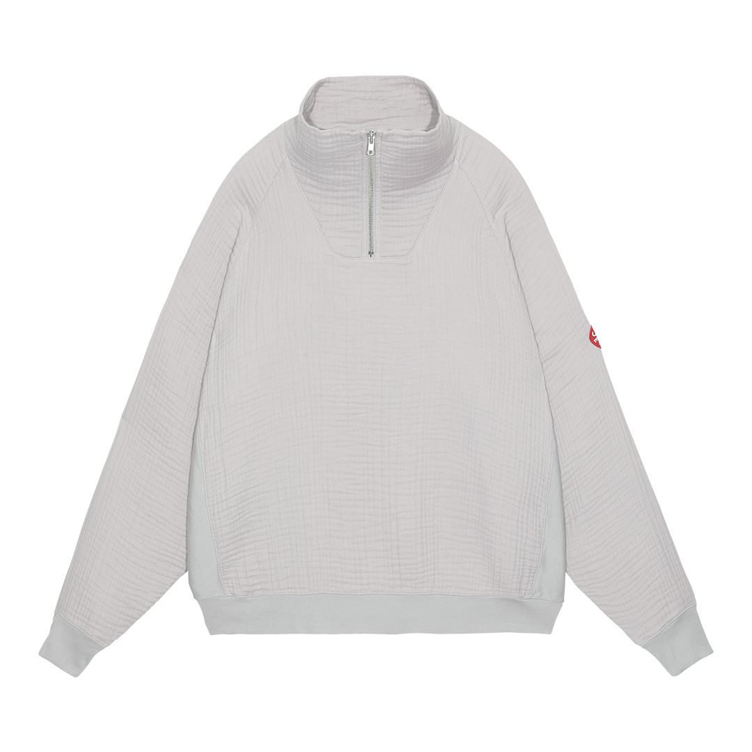 CAV EMPT LAYERED GAUZE HALF ZIP 'GREY'