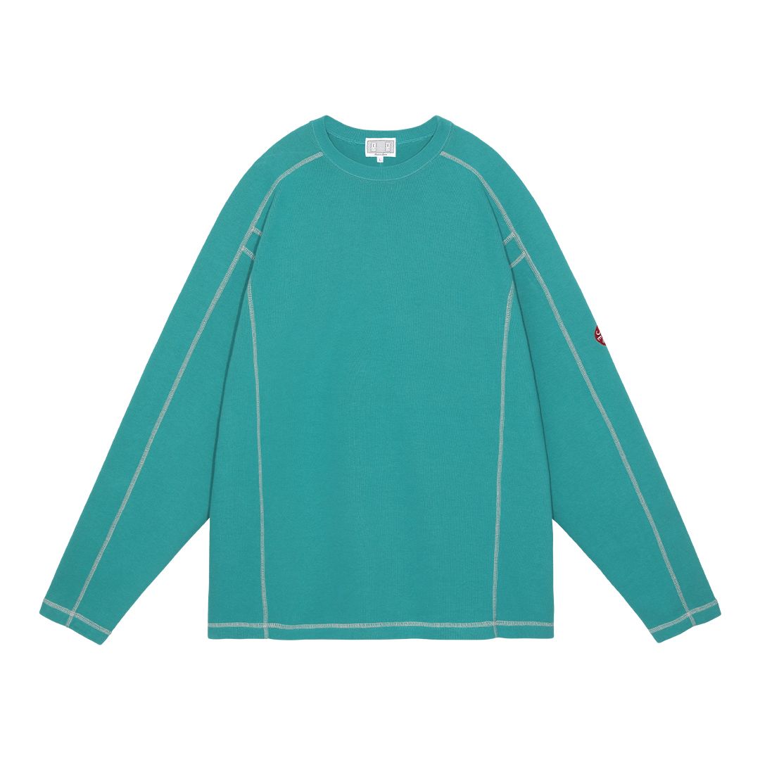 CREW NECK DBL KNIT LONG SLEEVE 'Green'