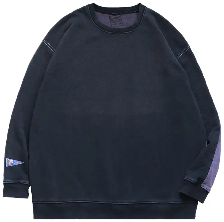 KAPITAL SWT Knit 2Tones Remake BIG SWT (BONE) 'BLKxPurple'