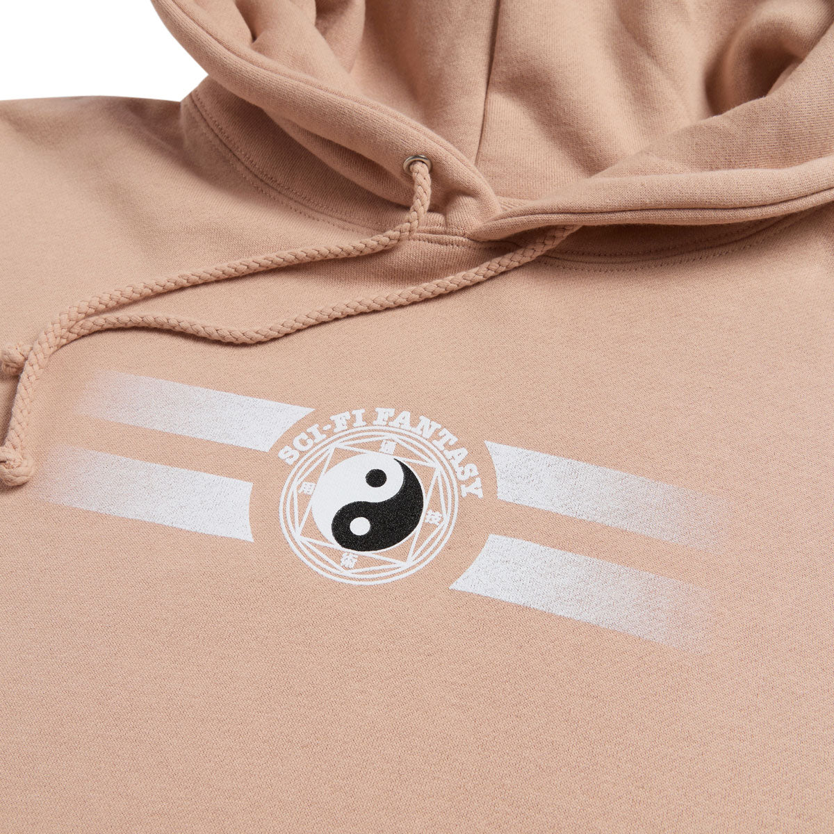 SCI-FI FANTASY YIN YANG HOODED FLEECE 'DUSTY PINK'