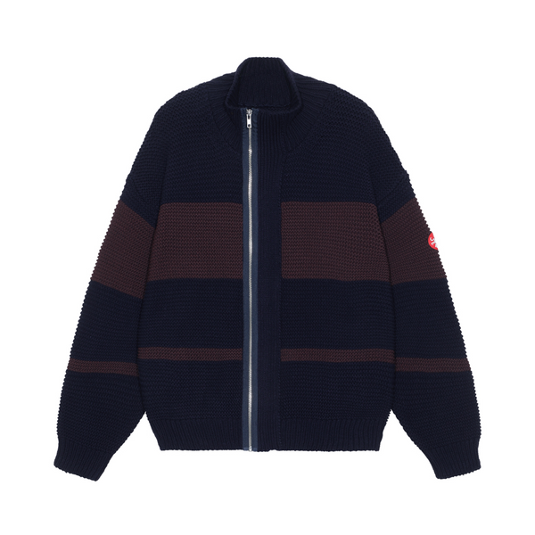 Washed P Line Zip Up Knit