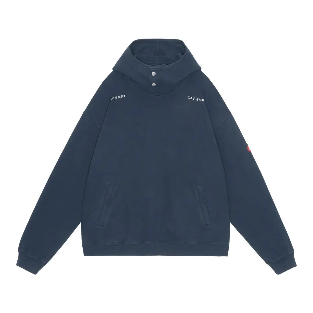 CAV EMPT NECK SNAP DBL KNIT HOODY 'NAVY' Cav Empt