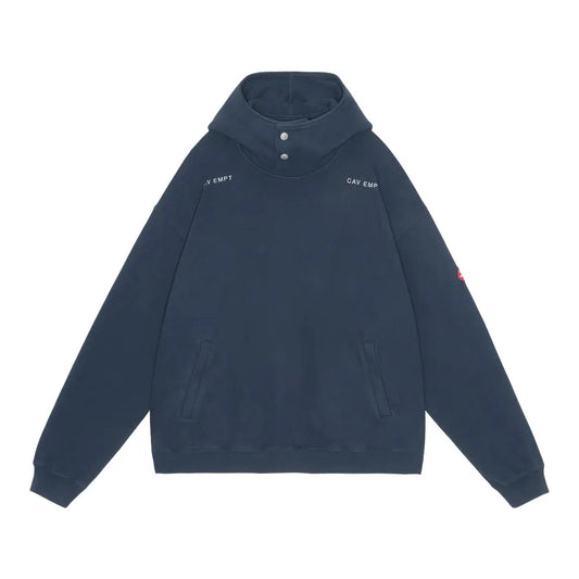 CAV EMPT NECK SNAP DBL KNIT HOODY 'NAVY' Cav Empt