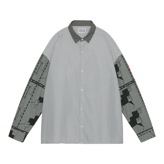 OVERDYE GRID SLEEVE BIG SHIRT 'Grey'