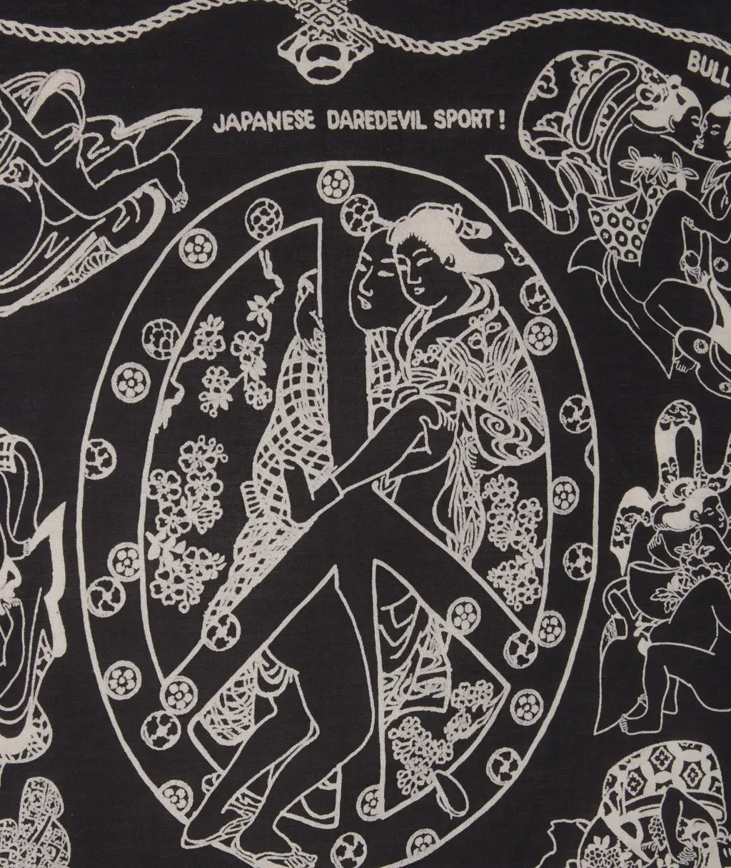 KAPITAL FASTCOLOR SELVEDGE BANDANA (YOBAI) 'BLACK'