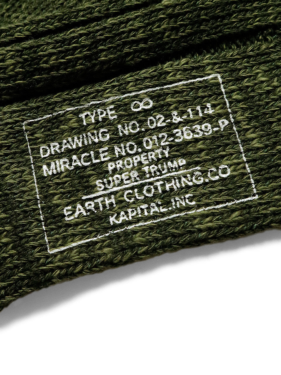 KAPITAL 56 Yarns MA-1 RAINBOWY HAPPY HEEL Socks 'Khaki'