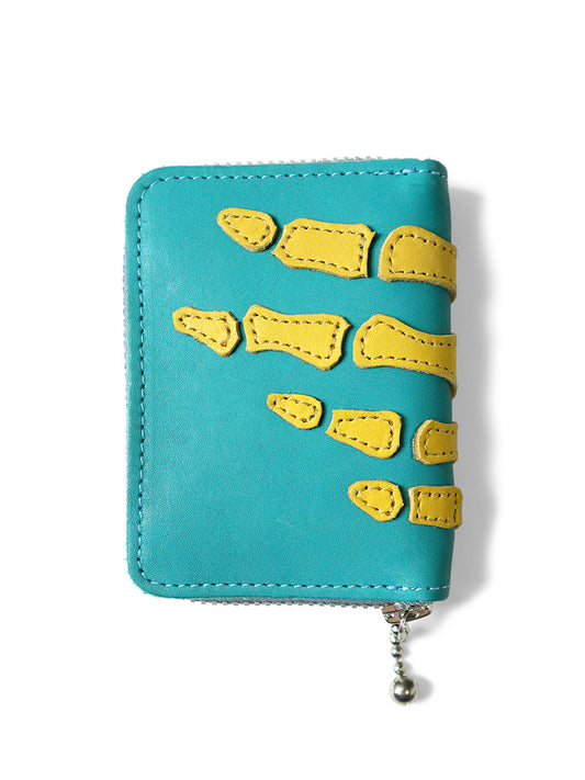 KAPITAL THUMBS-UP BONE HAND ZIP Mini Wallet 'SAX'