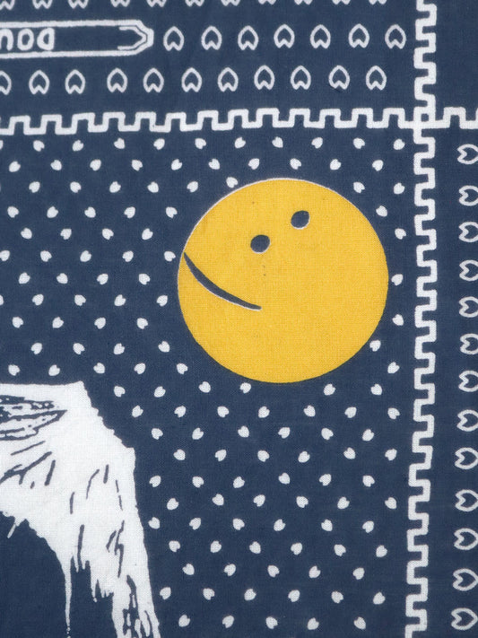 KAPITAL Fastcolor Selvedge Bandanna (Mirrored Fuji PROFILE RAINBOWY) 'Navy'