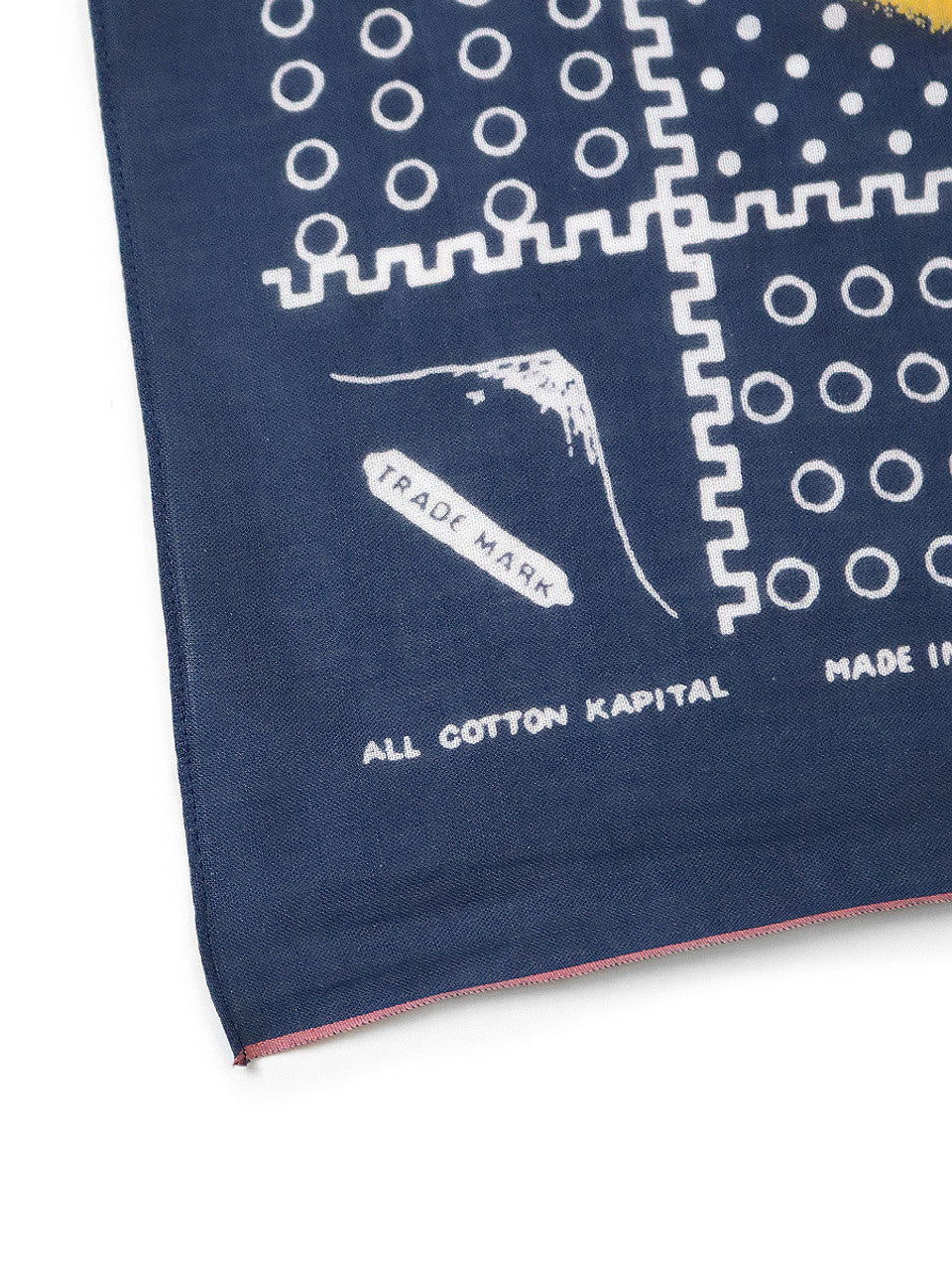 KAPITAL Fastcolor Selvedge Bandanna (Mirrored Fuji PROFILE RAINBOWY) 'Navy'