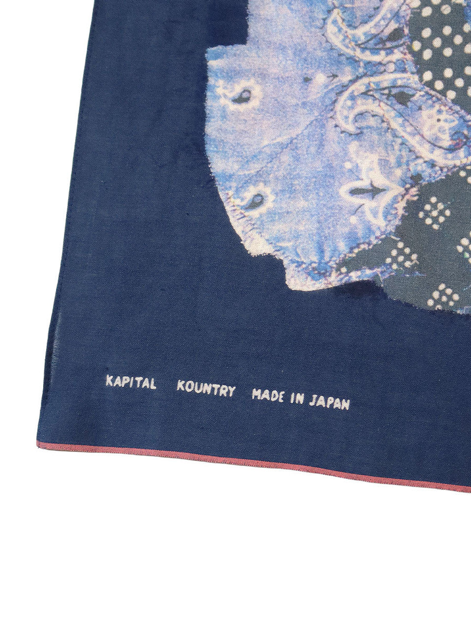 KAPITAL Fastcolor Selvedge Bandana (BANDANA Patchwork) 'Navy'