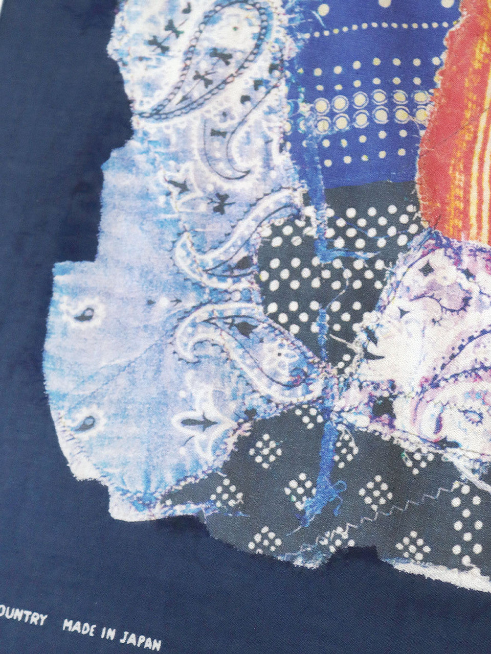 KAPITAL Fastcolor Selvedge Bandana (BANDANA Patchwork) 'Navy'