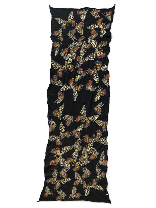 KAPITAL Fulling Wool Scarf BUTTERFLY 'Black'