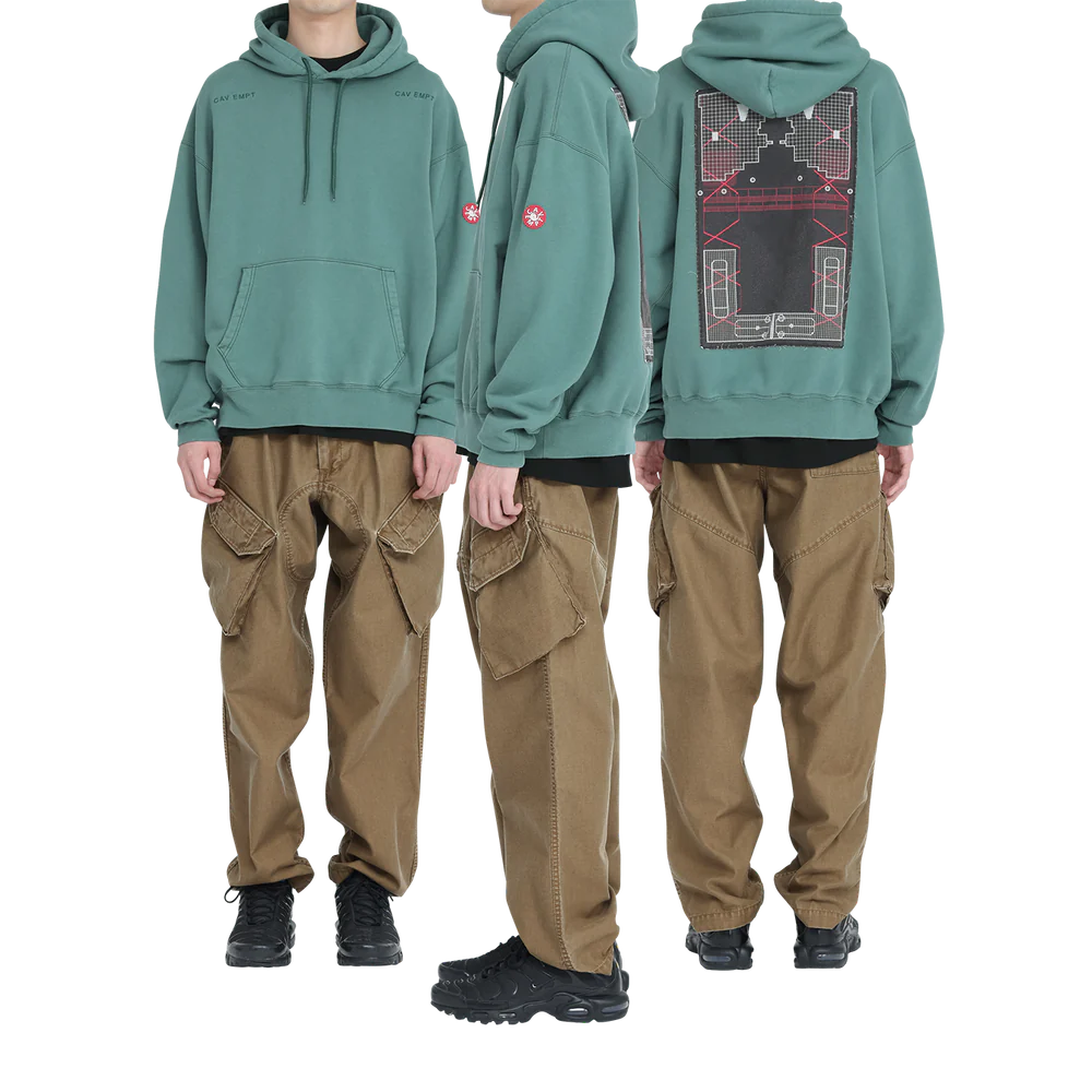 WASHED DISTRICT PATCH HEAVY HOODY 'Green'