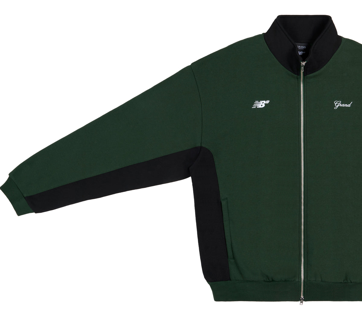 GRAND X NEW BALANCE ZIP UP SWEATSHIRT 'BLACK/FOREST GREEN'