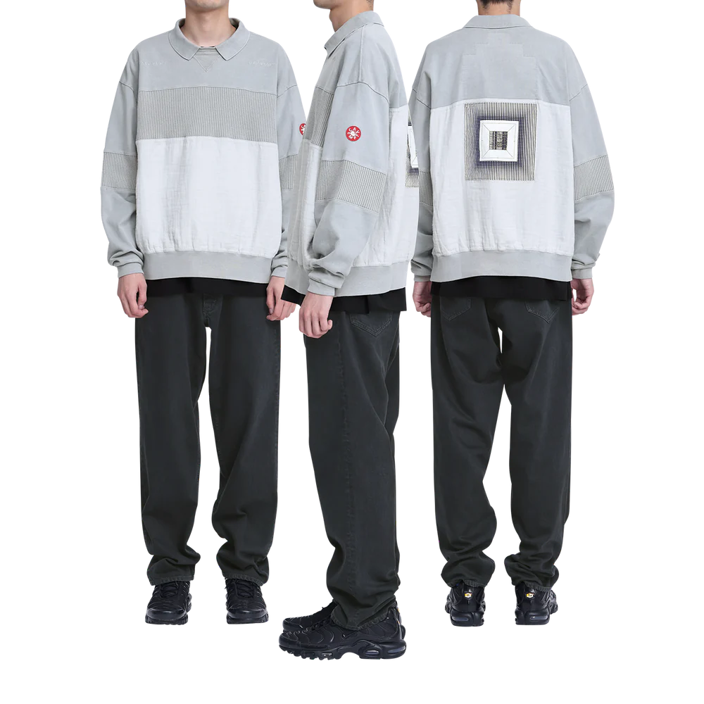CAV EMPT OVERDYE COLLARED LIGHT CREW NECK 'GREY'