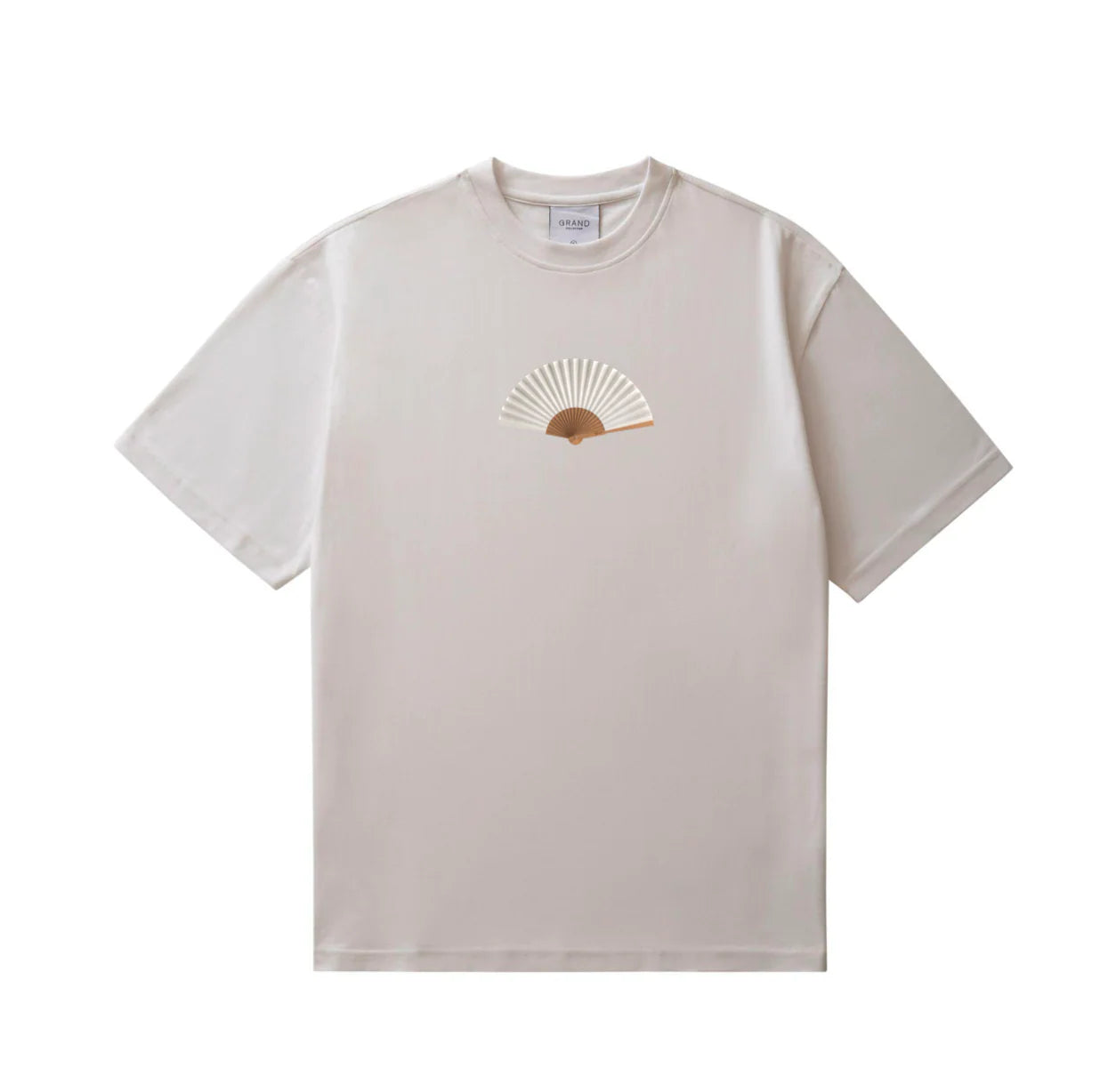 GRAND COLLECTION HAND FAN TEE 'WHITE'