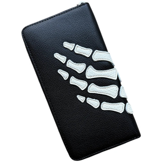 KAPITAL THUMB UP BONE HAND ZIP Long Wallet 'Black'