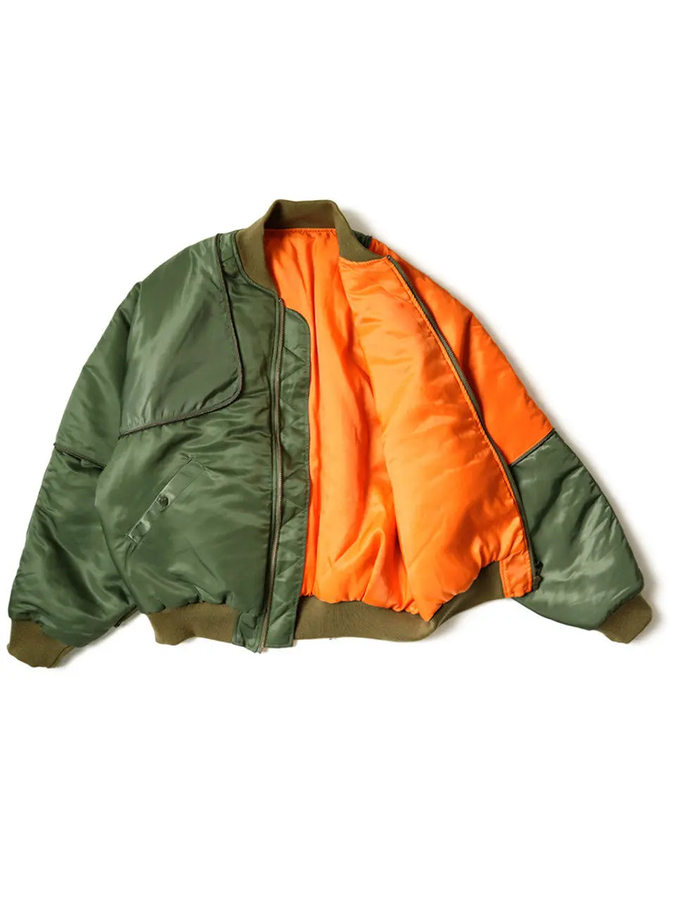 KAPITAL MA-1 Nylon SHAM BOMBER JKT 'Khaki' - Antithesis Store