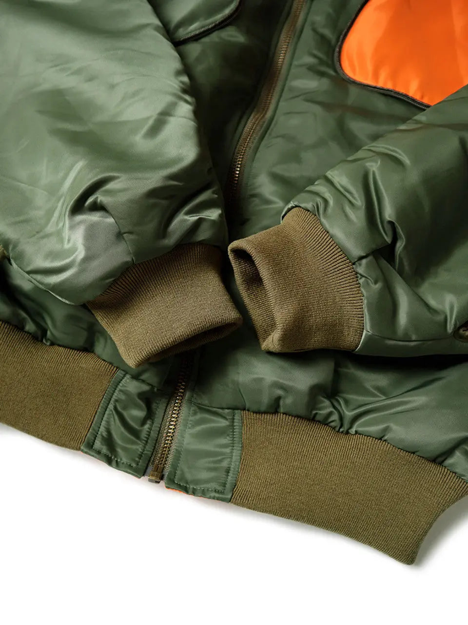 KAPITAL MA-1 Nylon SHAM BOMBER JKT 'Khaki' - Antithesis Store