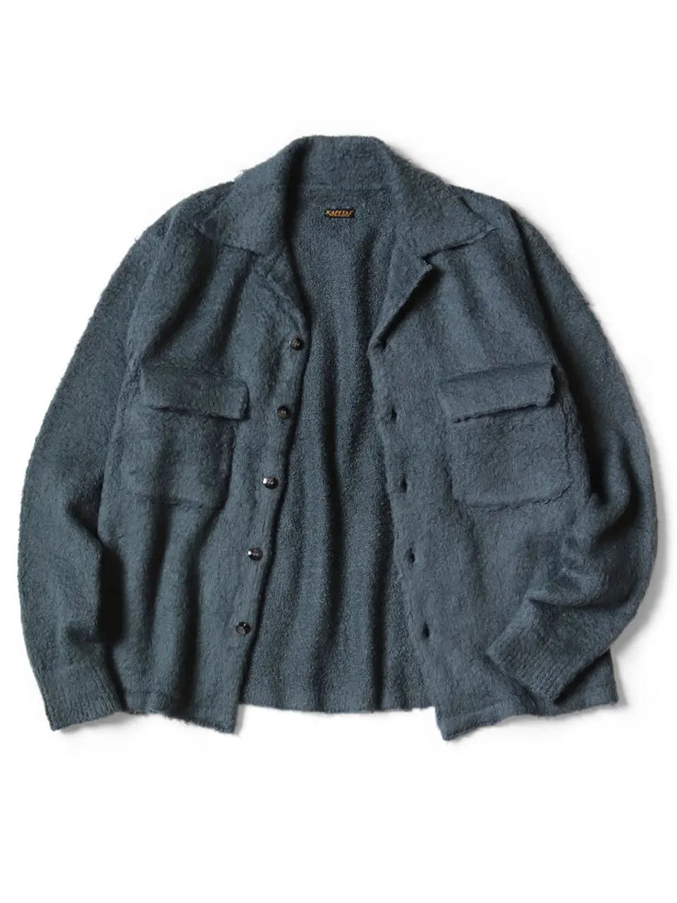 KAPITAL 7G Shaggy Knit Board Shirt 'BLUE GRAY' Kapital