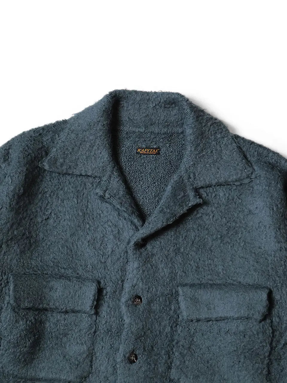 KAPITAL 7G Shaggy Knit Board Shirt 'BLUE GRAY' Kapital