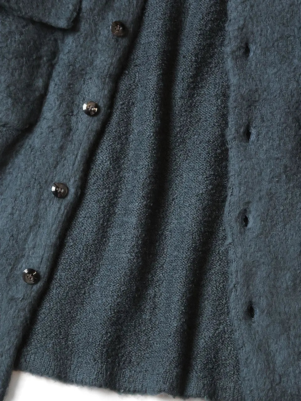 KAPITAL 7G Shaggy Knit Board Shirt 'BLUE GRAY' Kapital