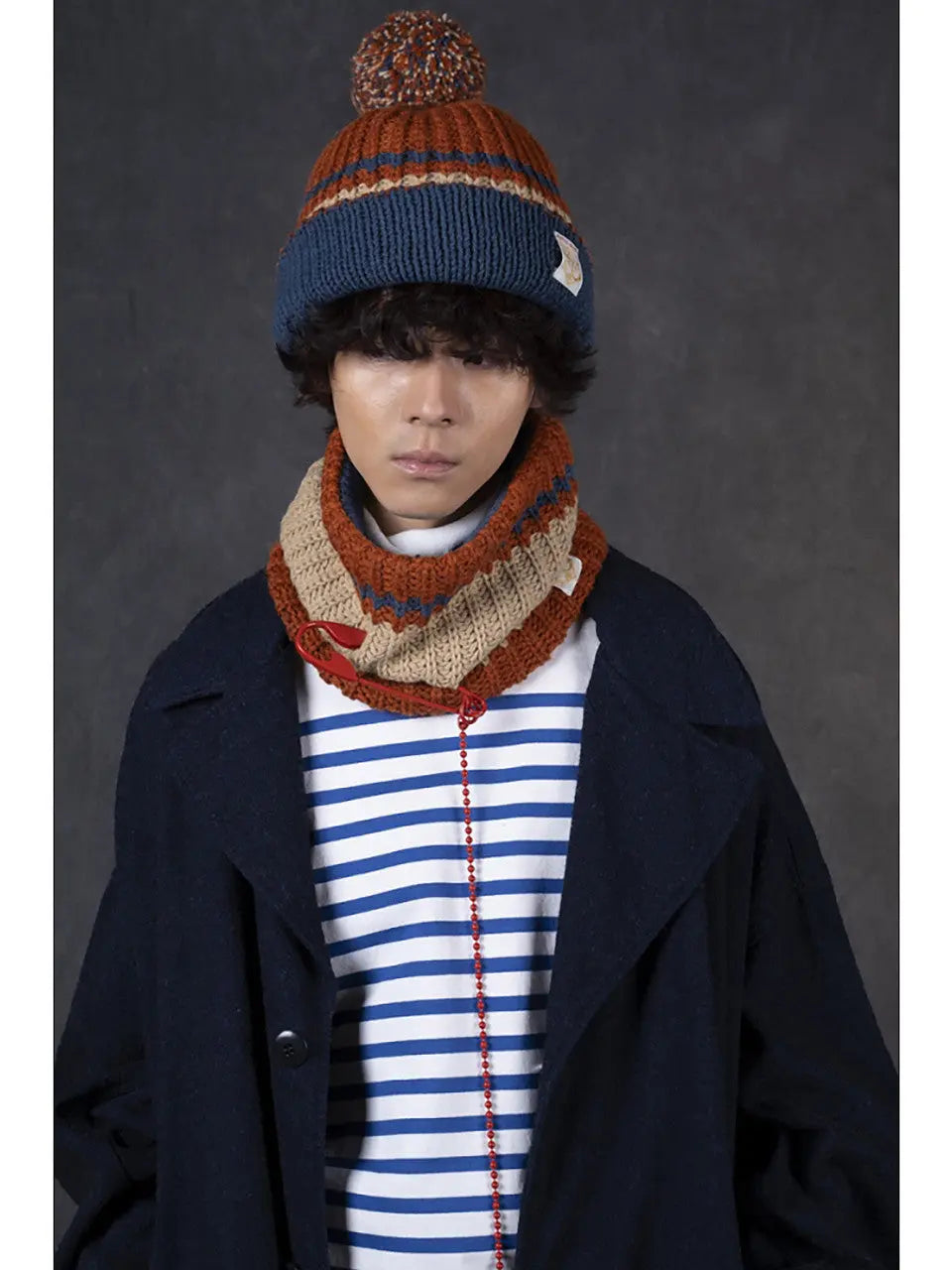 KAPITAL 3G Wool Cable Knit Cap 'PURPLE' Kapital